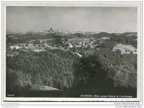 Sitzberg - Blick gegen Säntis und Churfirsten - Foto-AK Grossformat