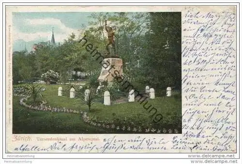 Zürich - Turnerdenkmal am Alpenquai