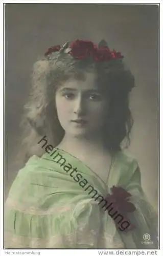 Mädchen mit Blumen im Haar - coloriert - Verlag RPH (Rotophot Berlin) 928/6 gel. 1907