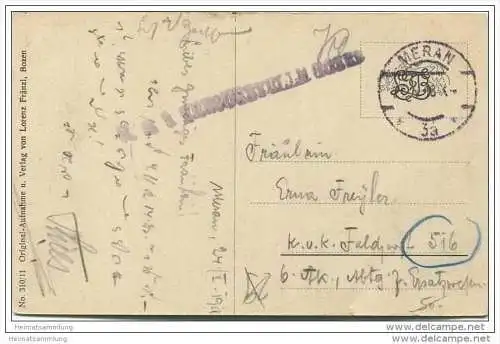 Meran - Reichsbrücke mit d. Institut der Engl. Fräulein