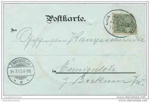 Hamm - Kurhaus - Ständehaus - Gymnasium - Bahnpost Cöln Hannover Zug 203