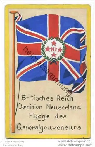 Britisches Reich - Dominion Neuseeland - Flagge des Generalgouverneurs - keine Ansichtskarte - handgemalt