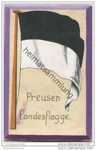 Preussen - Landes- Flagge - keine Ansichtskarte - Grösse ca. 14 X 9 cm - etwa 1920 handgemalt auf dünnem Karton