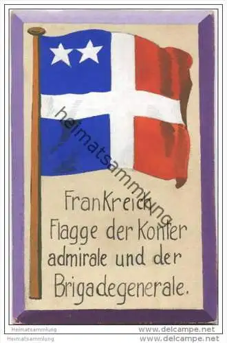 Frankreich - Flagge der Konteradmirale und der Brigadeadmirale - keine Ansichtskarte Grösse ca. 14 X 9 cm etwa 1920