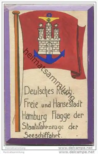 Deutsches Reich - Freie und Hansestadt Hamburg - Flagge der Staatsfahrzeuge der Seeschiffahrt - keine Ansichtskarte