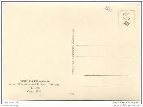 Steingaden - Pfarrkirche - Orgel - Foto-AK-Grossformat