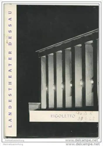 Landestheater Dessau - Spielzeit 1962 Nummer 42 - Rigoletto von Giuseppe Verdi - Reinhard Westhausen