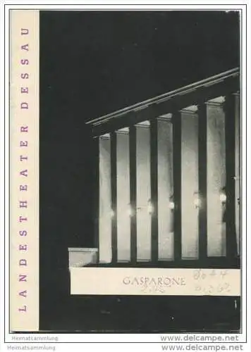 Landestheater Dessau - Spielzeit 1961 Nummer 39 - Gasparone von Carl Millöcker - Christa Gelien - Hubertus Küper