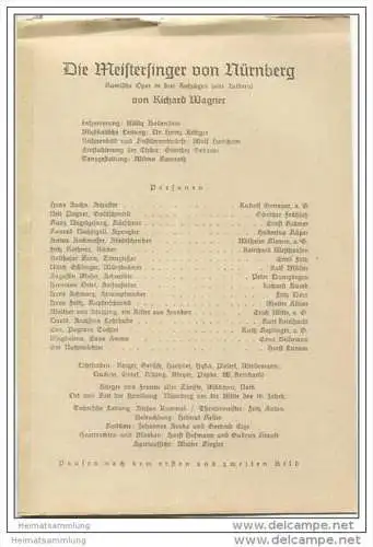 Landestheater Dessau - Spielzeit 1958/59 Sonderheft - Die Meistersinger von Nürnberg von Richard Wagner