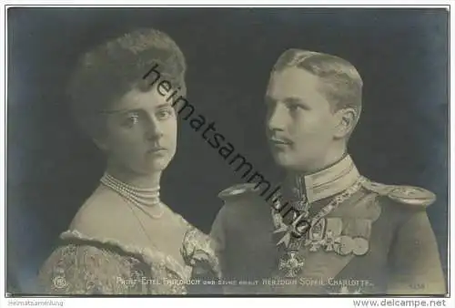 Prinz Eitel Friedrich und seine Braut Herzogin Sophie Charlotte gel. 1908