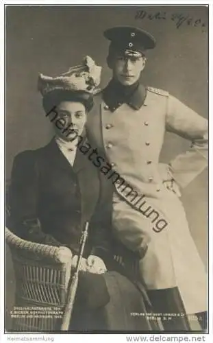 Kronprinz Wilhelm und Kronprinzessin Cecilie - Phot. E. Bieber Berlin 1905 - Verlag Gustav Liersch Berlin gel. 1906