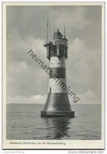 Leuchtturm Rotersand vor der Wesermündung - AK Grossformat - Verlag K. Eden Bremerhaven