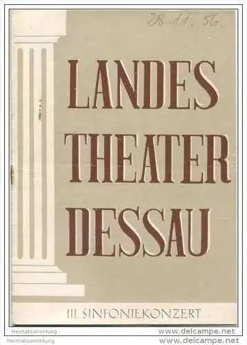 Landestheater Dessau - Spielzeit 1956/57 Nummer 17 - Programmheft III. Sinfoniekonzert