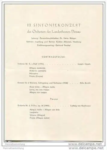 Landestheater Dessau - Spielzeit 1956/57 Nummer 17 - Programmheft III. Sinfoniekonzert