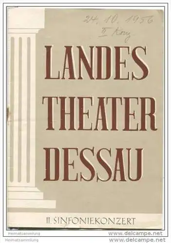 Landestheater Dessau - Spielzeit 1956/57 Nummer 12 - Programmheft II. Sinfoniekonzert