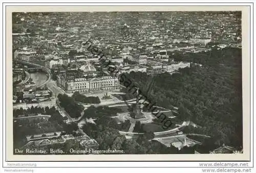 Berlin-Mitte - Der Reichstag - Foto-AK Luftaufnahme 1930