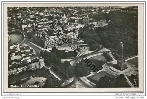 Berlin-Mitte - Der Reichstag - Foto-AK Luftaufnahme 30er Jahre