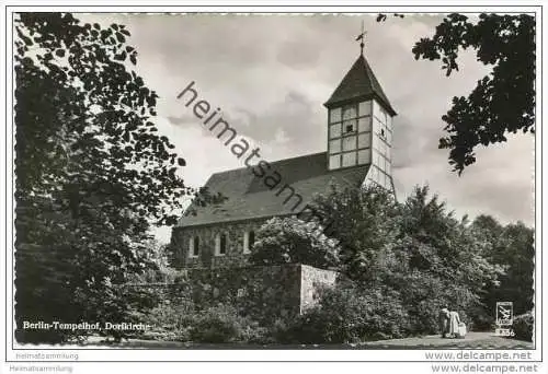 Berlin-Tempelhof - Dorfkirche - Foto-AK 1957