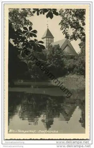 Berlin-Tempelhof - Dorfkirche - Foto-AK 1956