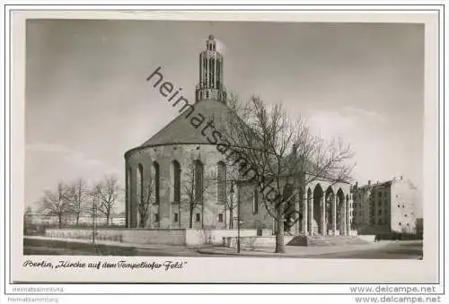 Berlin-Tempelhof - Kirche auf dem Tempelhofer Feld - Foto-AK 50er Jahre