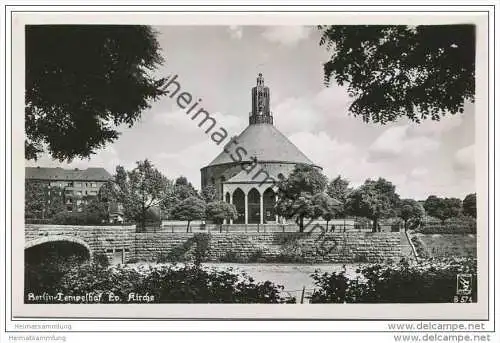 Berlin-Tempelhof - Ev. Kirche - Foto-AK 50er Jahre