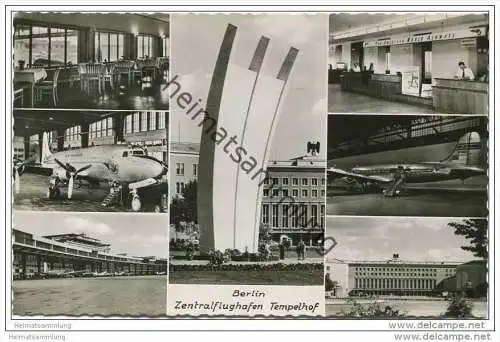 Berlin - Zentralflughafen Tempelhof - Foto-AK 50er Jahre