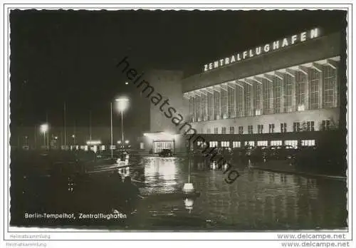 Berlin-Tempelhof - Zentralflughafen - Foto-AK 50er Jahre