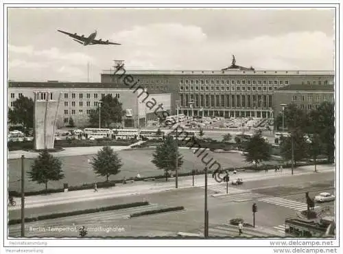 Berlin-Tempelhof - Zentralflughafen - Foto-AK Grossformat 60er Jahre