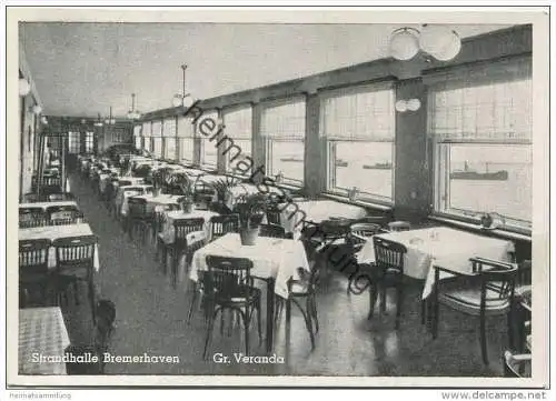 Bremerhaven - Strandhalle - grosse Veranda - Inhaber Paul Drewitzki - AK Grossformat - Verlag K. Eden Bremerhaven