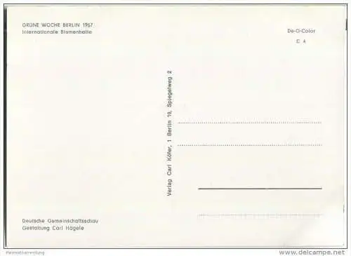 Berlin - Internationale Grüne Woche 1967 - Blumenhalle