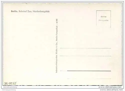 Berlin-Charlottenburg - Bahnhof Zoologischer Garten - Foto-AK Grossformat 60er Jahre