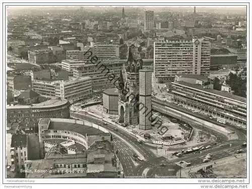 Berlin-Charlottenburg - Kaiser-Wilhelm-Gedächtniskirche - Foto-AK Grossformat Luftaufnahme 1961