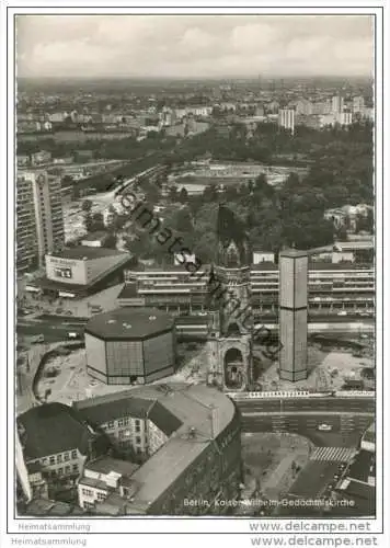 Berlin-Charlottenburg - Kaiser-Wilhelm-Gedächtniskirche - Foto-AK Grossformat Luftaufnahme 1961