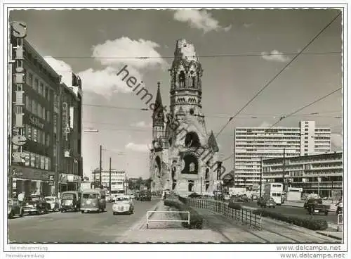 Berlin - Tauentzienstrasse mit Kaiser Wilhelm Gedächtniskirche - Foto-AK Grossformat