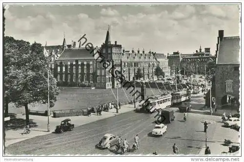 Den Haag - Plats en Hofvijver - Straßenbahn - Foto-AK 50er Jahre