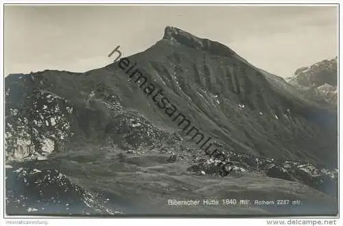 Biberacher Hütte mit Rothorn - Foto-AK 20er Jahre