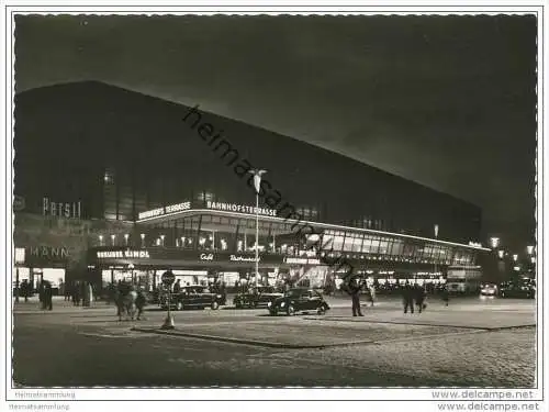 Berlin-Charlottenburg - Bahnhof Zoologischer Garten Nachtaufnahme - Foto-AK Grossformat 1962