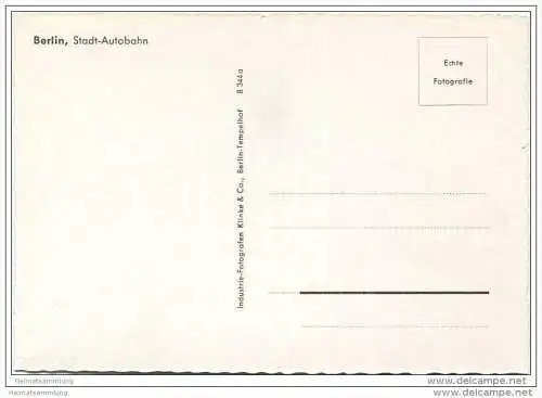 Berlin - Stadtautobahn - Foto-AK Grossformat 1963