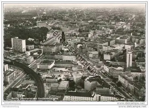 Berlin-Charlottenburg - Zooviertel mit Gedächtniskirche - Foto-AK Grossformat 1963 Luftaufnahme