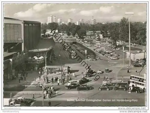 Berlin-Charlottenburg - Bahnhof Zoologischer Garten - Blick auf das Hansaviertel - Foto-AK Grossformat 1960