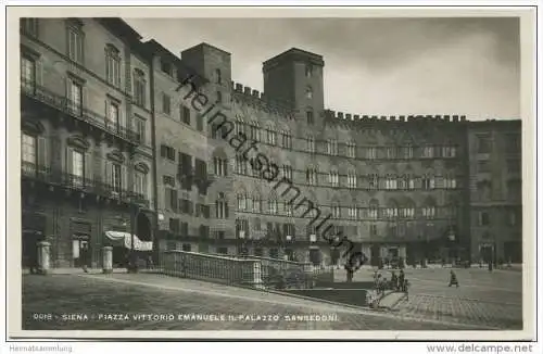 Siena - Piazza Vittorio Emanuele II. Palazzo Sansedoni - Foto-AK 30er Jahre - Vera Fotografia - Ediz. Ditta Stefano Vent