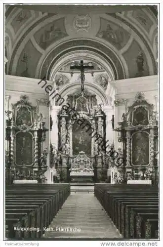 Ruhpolding - Katholische Pfarrkirche - Foto-AK 50er-Jahre