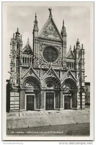 Siena - Facciata della Cattedrale - Foto-AK 30er Jahre - Vera Fotografia