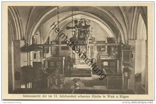 Wiek Kirche - Innenansicht - Verlag Otto E. Thämlitz Wiek 1930