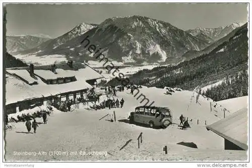 Ruhpolding - Steinberg-Alm - Rauschberg - Bus - Foto-AK 50er-Jahre