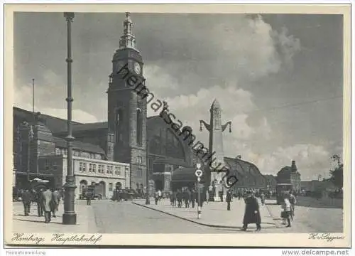 Hamburg - Hauptbahnhof - AK Grossformat 30er Jahre - Verlag H. v. Seggern &amp; Sohn Hamburg