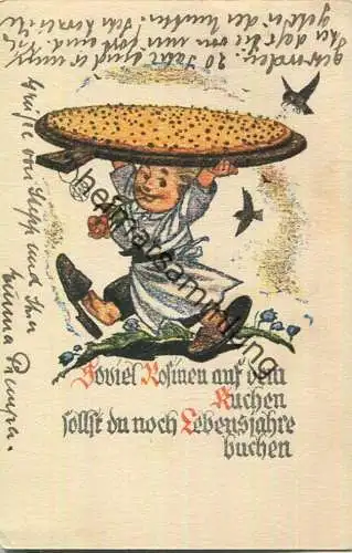Soviel Rosinen auf dem Kuchen.... Künstlerkarte signiert KWS - Karl W. Schmidt-Karte im Maschke-Verlag Zittau