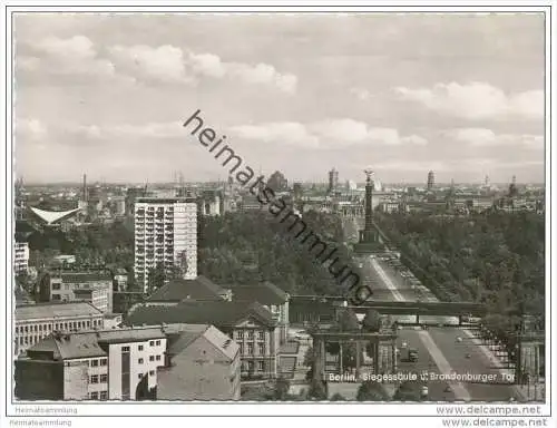 Berlin - Siegessäule und Brandenburger Tor - Foto-AK Grossformat