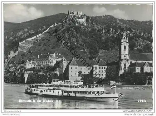 Dürnstein in der Wachau - Personenschiff Stadt Wien - Foto-AK Grossformat