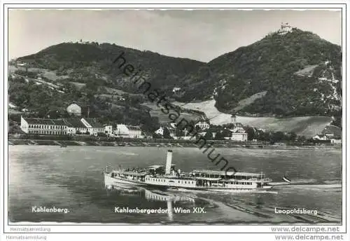 Kahlenberg - Kahlenbergerdorf Wien XIX - Personenschiff Wien - Foto-AK